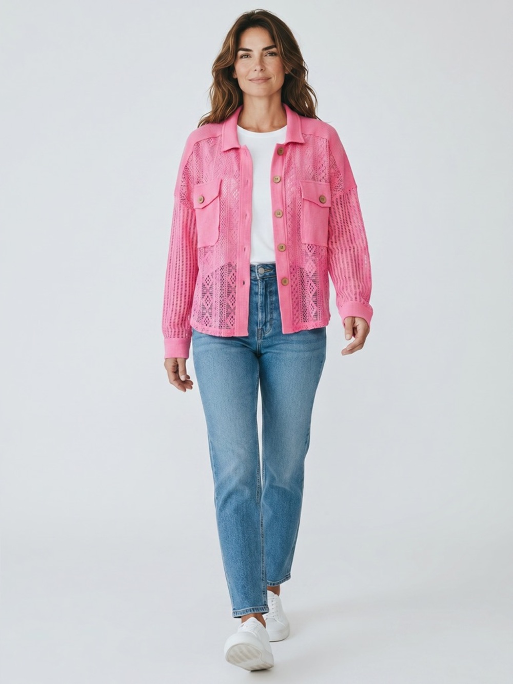 New In NWT Shirt Jacket-Size Large-Pink